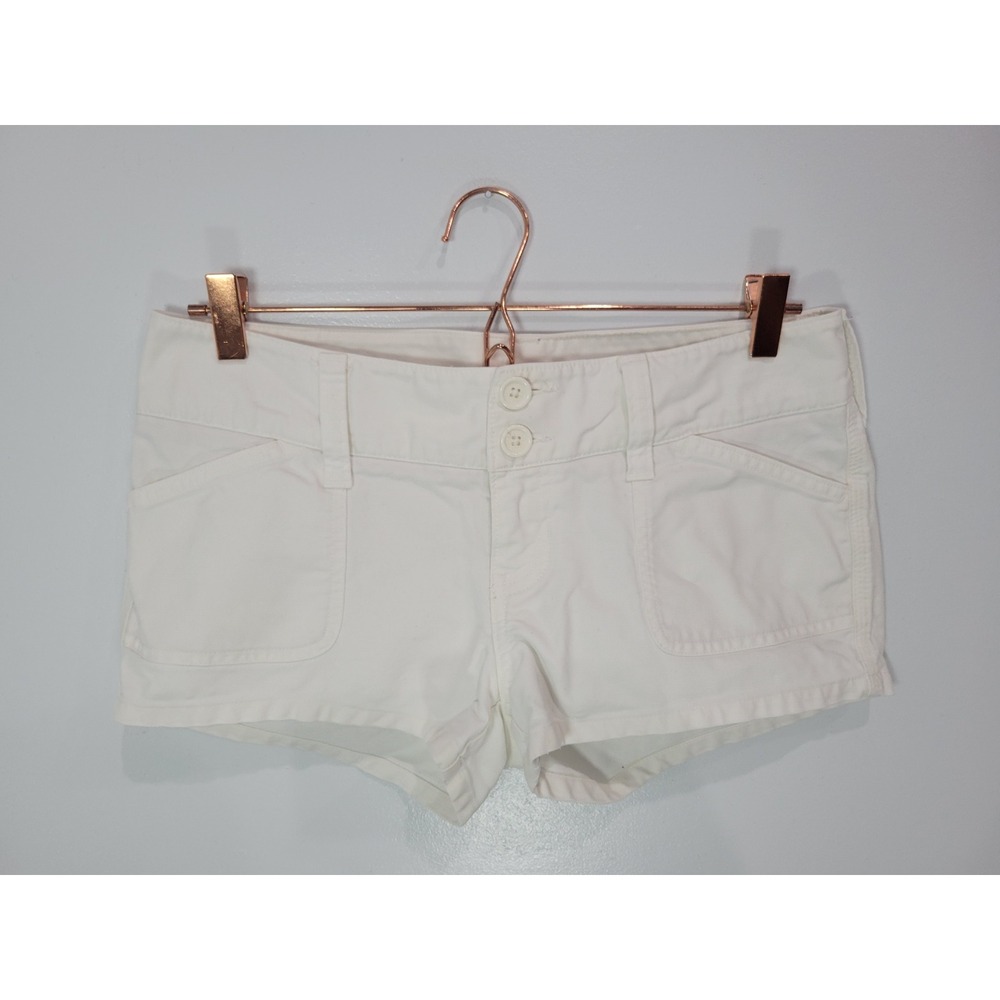 Abercrombie & Fitch Womens White Cotton Utility Low Rise Mini Shorts Size 6